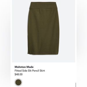 Moshton Olive knit pencil skirt- size L